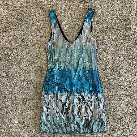 lily rose sequin dress Lily Rose Sequine Mini Sleeveless Dress X/S Blue(HP)